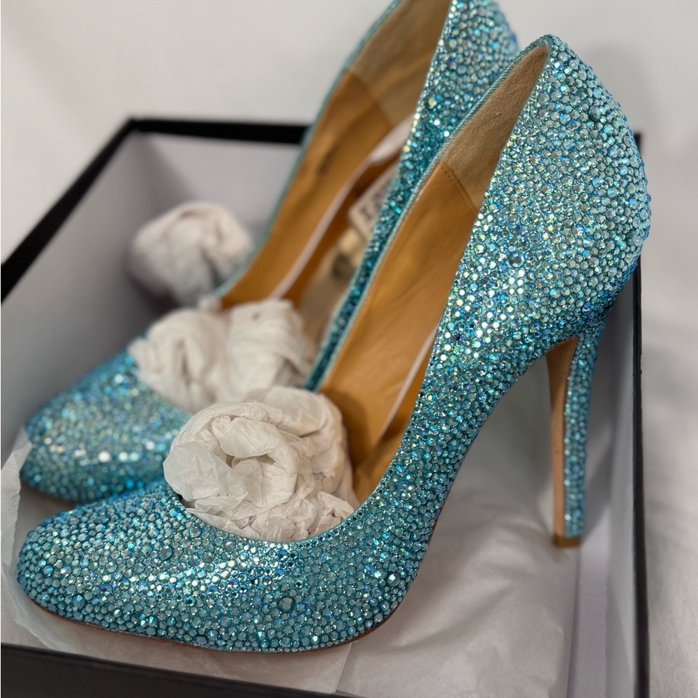 Badgley Mischka Blue Crystal Heels